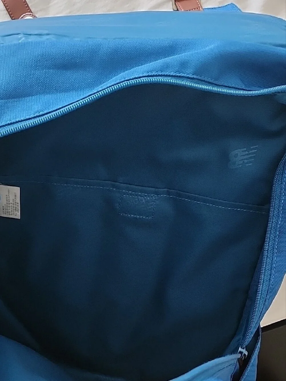 New Balance  Bright Blue Backpack with Brown Accents